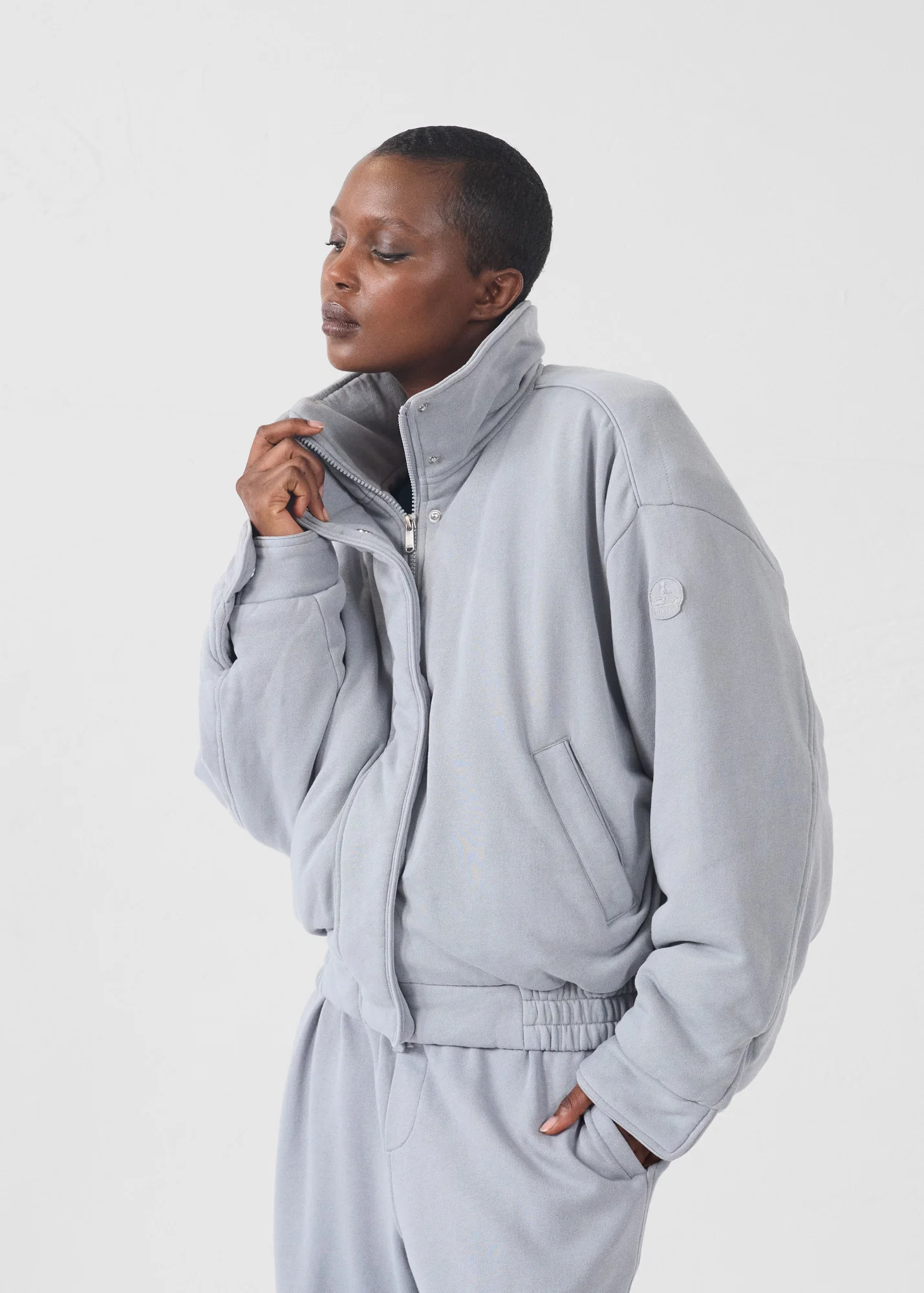 Bomber en jersey Gris souris Dory - Image 3