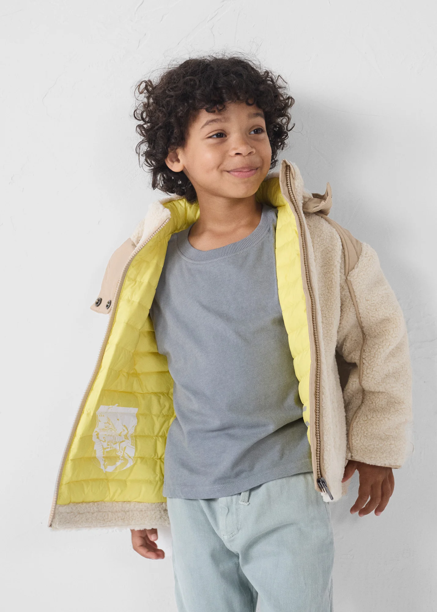 Doudoune enfant sherpa Naturel Gwen - Image 3