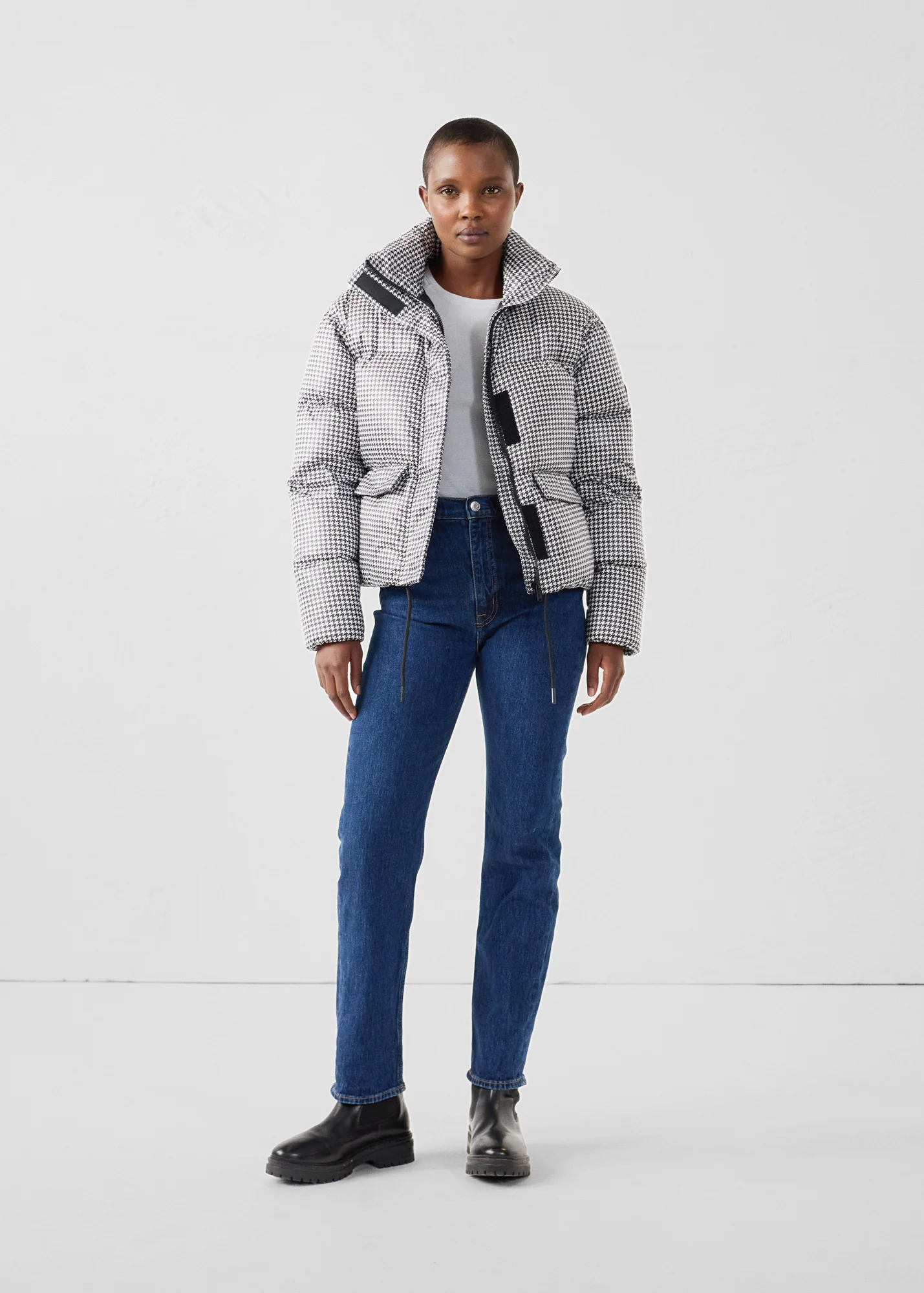 Doudoune Grand Froid esprit puffer Noir/Banc Alicia Multico - Image 3