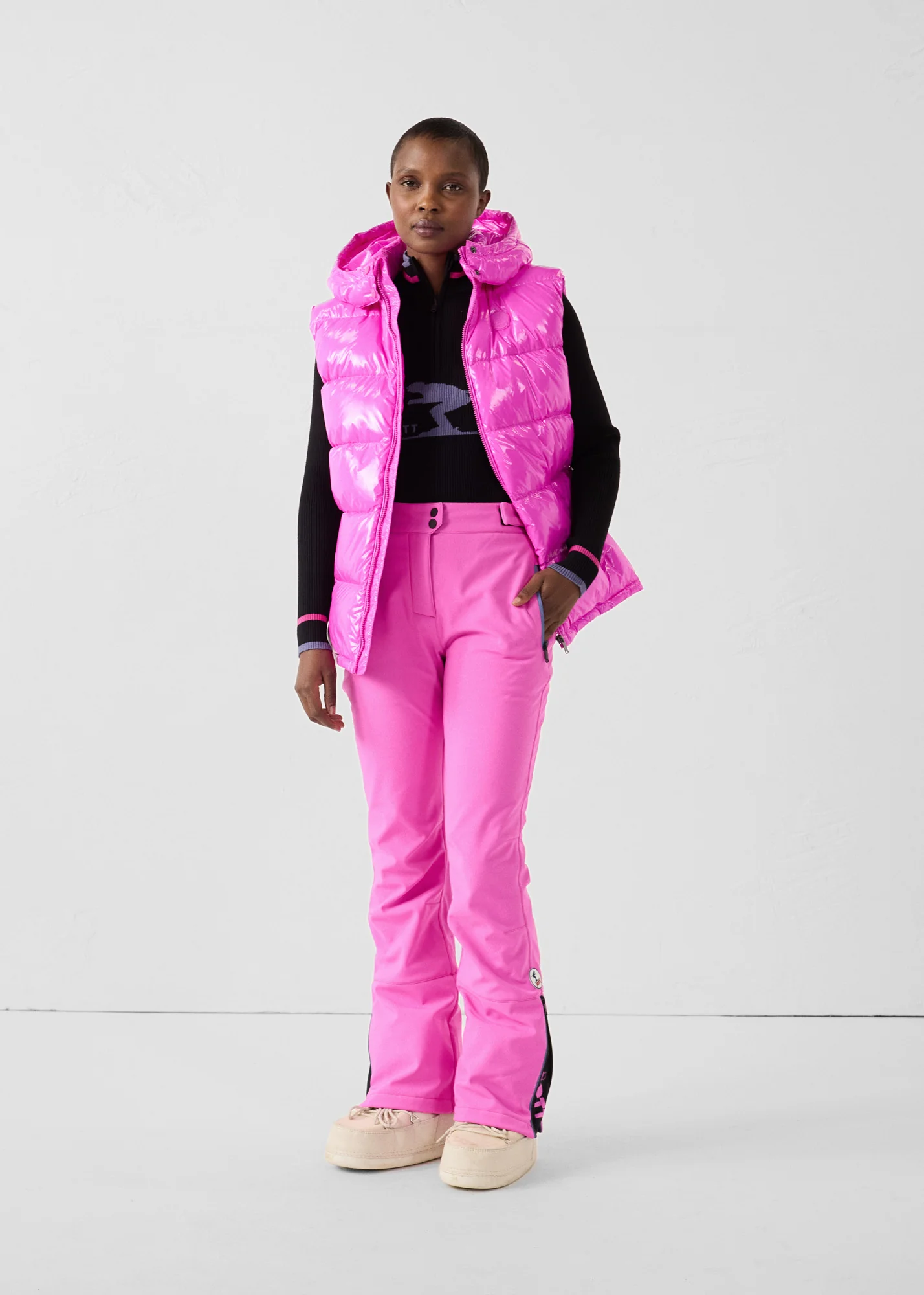 Doudoune laquée sans manches Grand Froid Rose électrique Clappe - Image 7