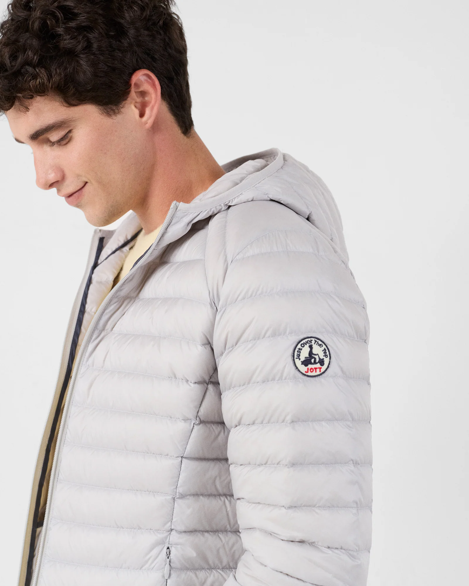 Doudoune légère à capuche Gris glace Nico - Image 5