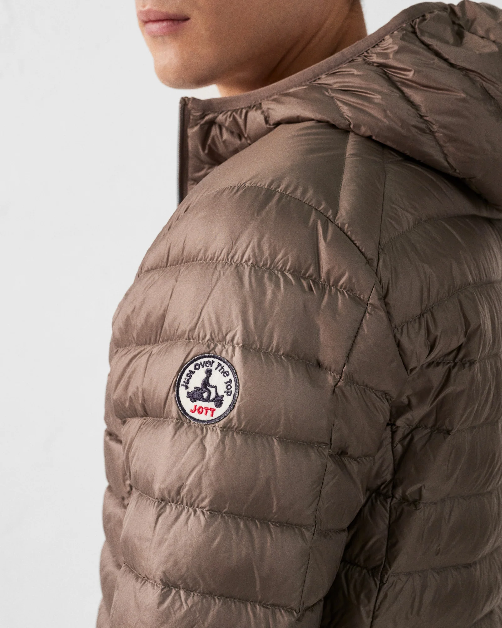 Doudoune légère à capuche Taupe Nico - Image 3