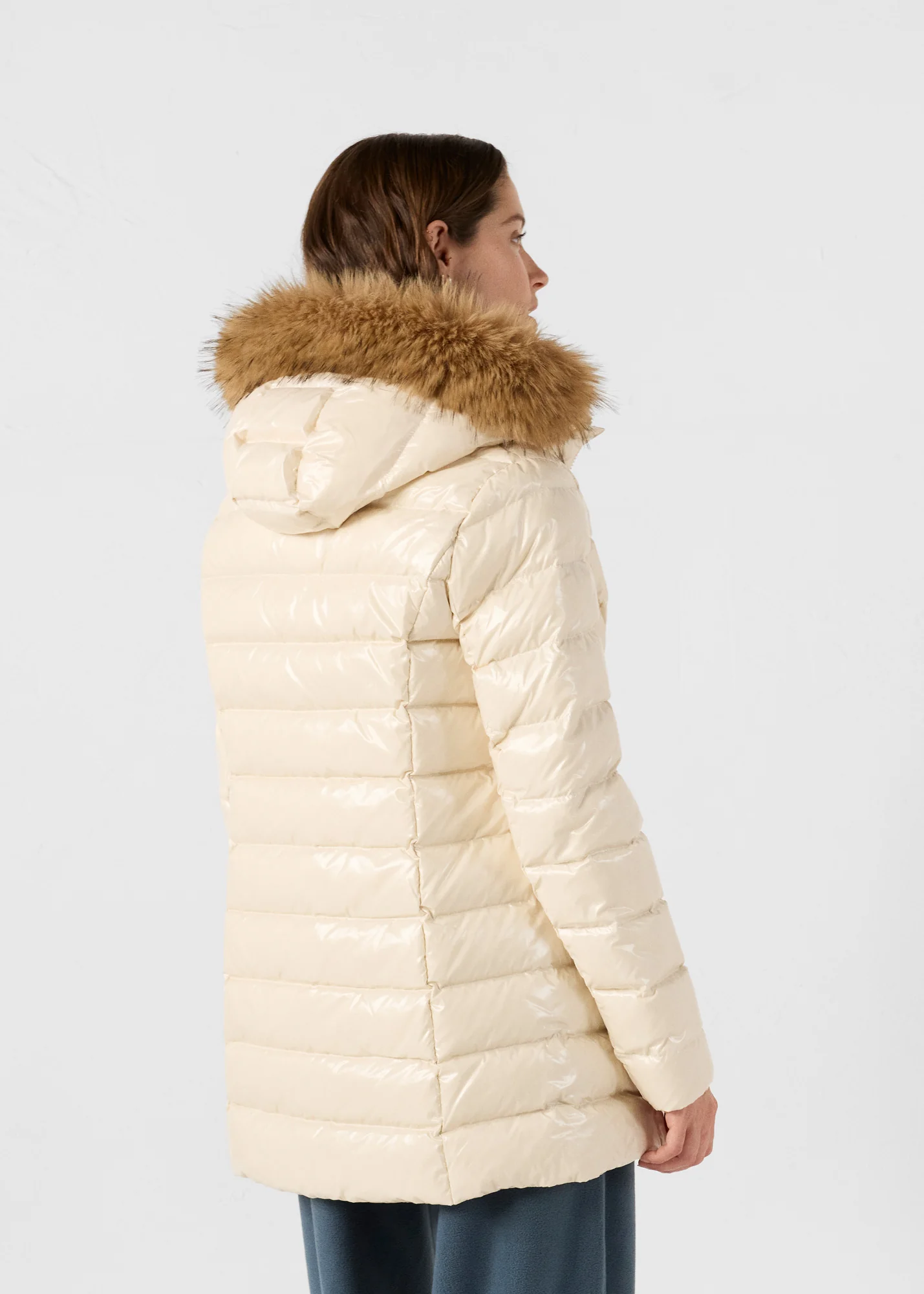 Doudoune mi-longue laquée Grand Froid Naturel Perle - Image 3