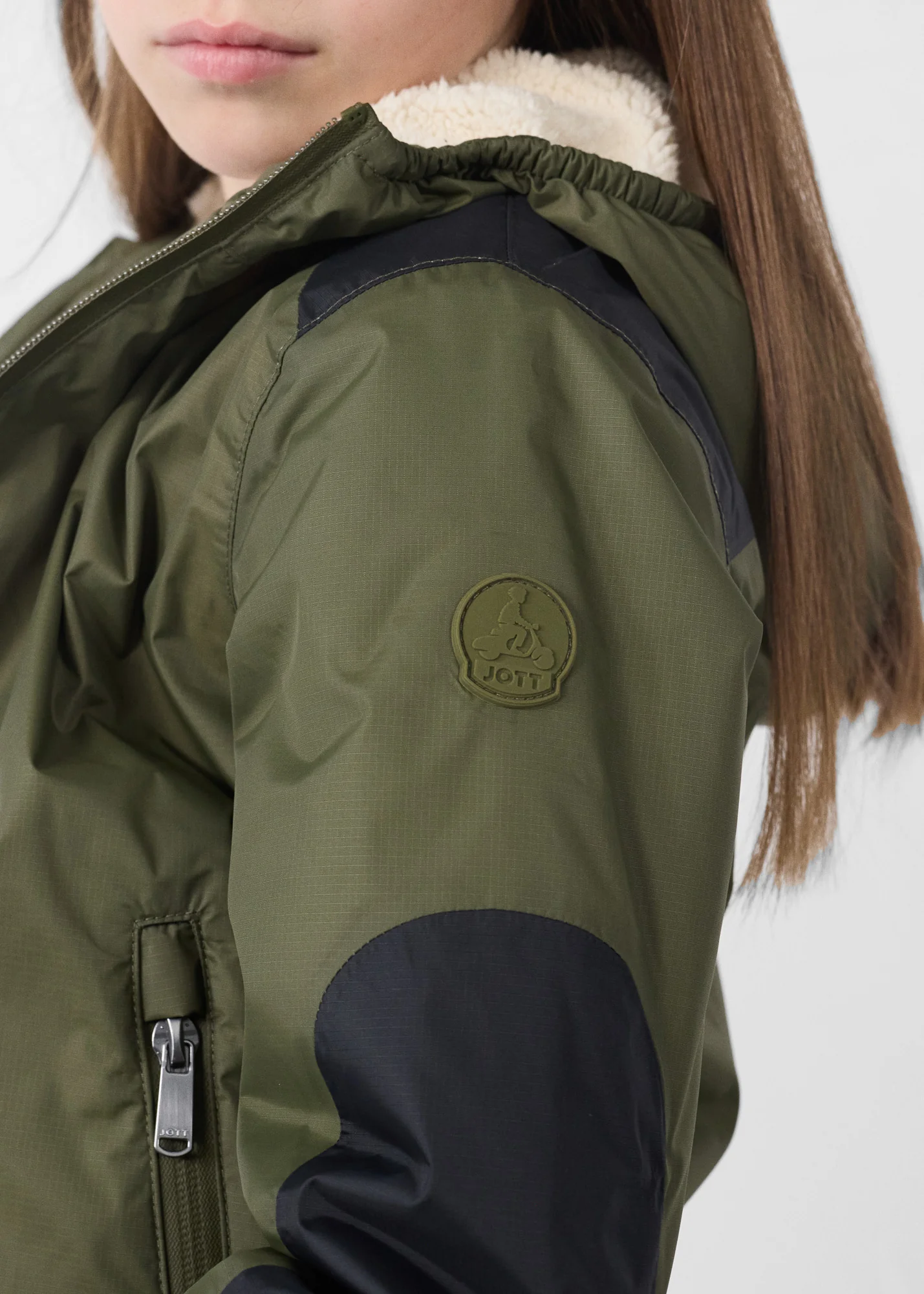 Imperméable enfant à capuche sherpa Army Lag sherpa - Image 5