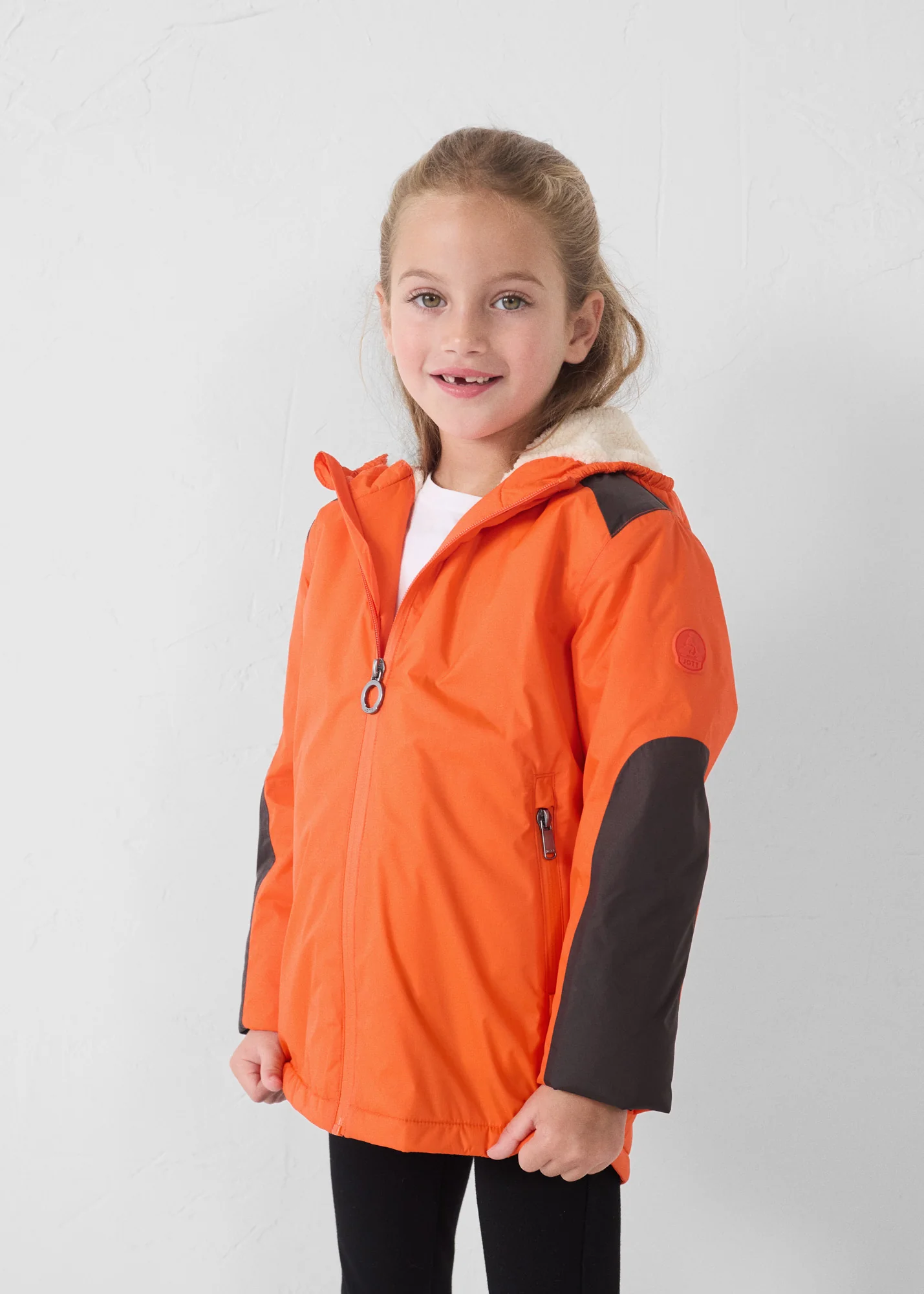 Imperméable enfant à capuche sherpa Rouge feu Lag sherpa - Image 3