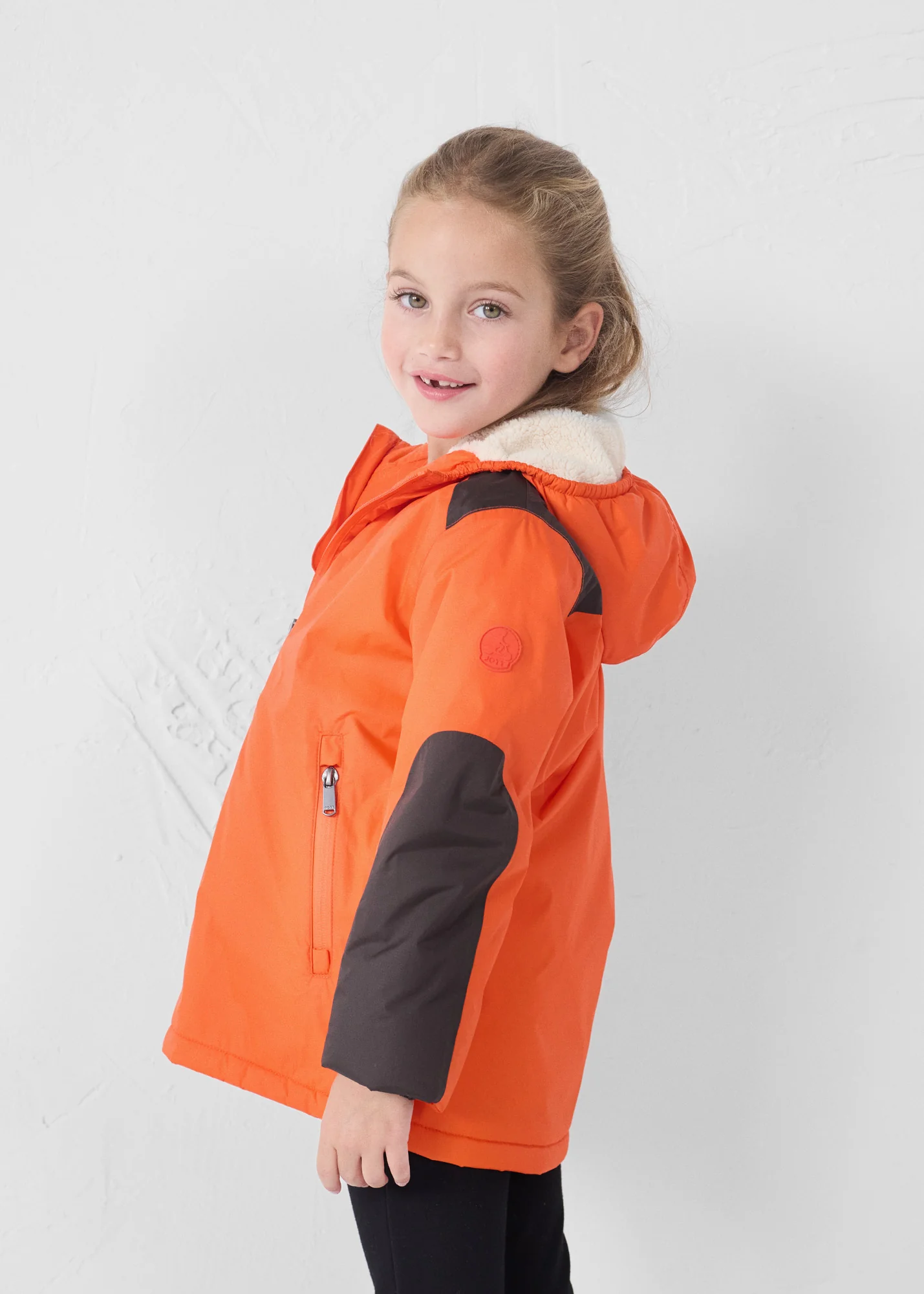 Imperméable enfant à capuche sherpa Rouge feu Lag sherpa - Image 4