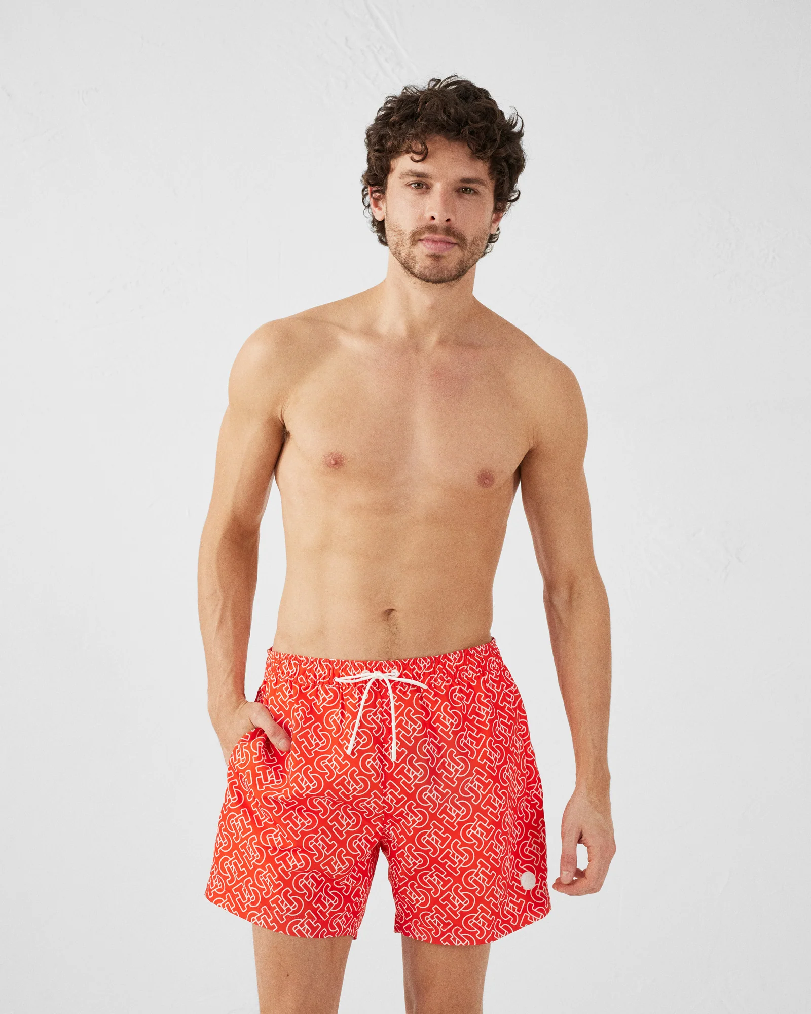 Maillot de bain Mono rouge feu Niolon monogram - Image 3